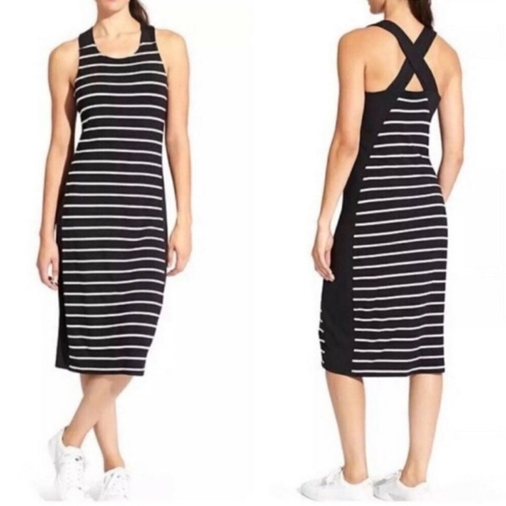 Athleta Getaway Midi Striped Dress Size Large
